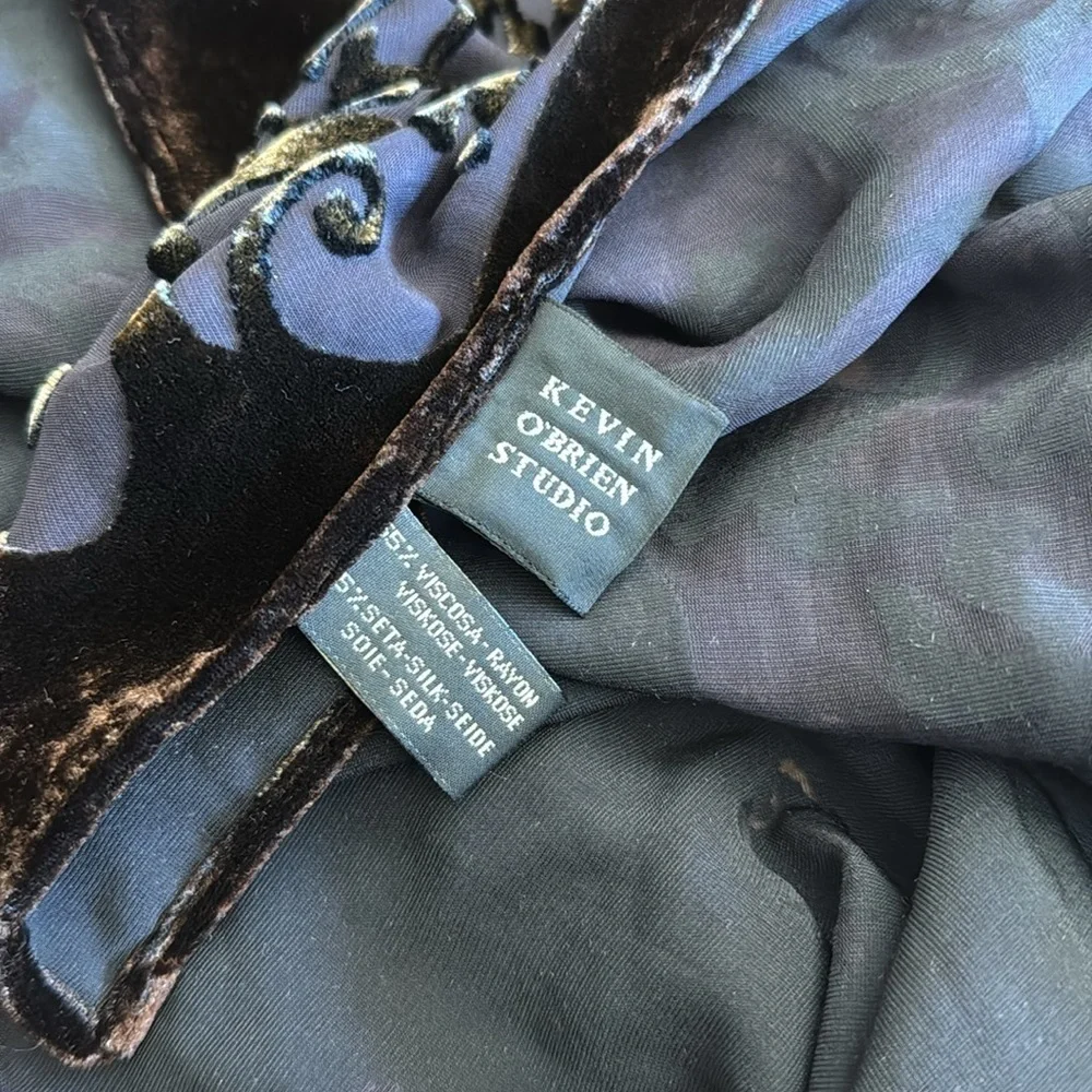 Kevin O’Brien Studio Silk Blend Velvet Burnout Butterflies Large Scarf Wrap